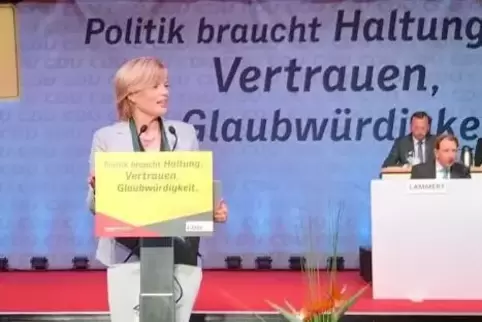 Beim Landesparteitag in Lahnstein: Julia Klöckner, seit 2010 Landesvorsitzende der CDU.  Foto: mk