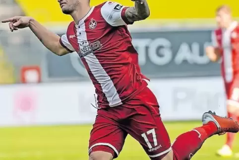 Einfach glücklich: Christoph Hemlein nach seinem Treffer zum 2:0 gegen den KFC Uerdingen.