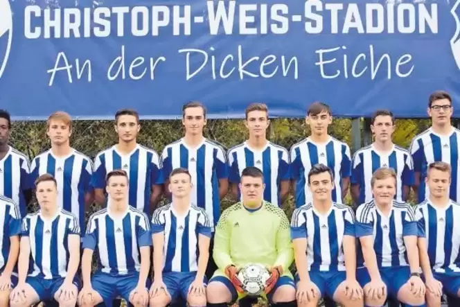 Die neue A-Jugend der SG Rieschweiler erobert die Kreisliga Westpfalz mit (stehend von links) Co-Trainer Mathias Hüther, Torwart