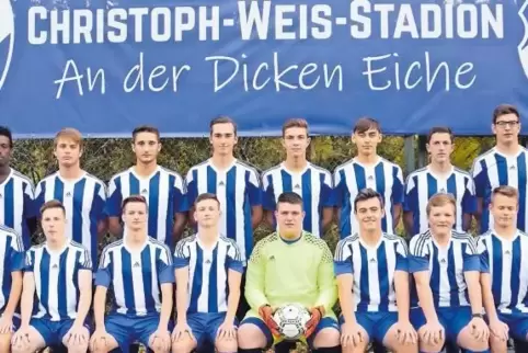 Die neue A-Jugend der SG Rieschweiler erobert die Kreisliga Westpfalz mit (stehend von links) Co-Trainer Mathias Hüther, Torwart