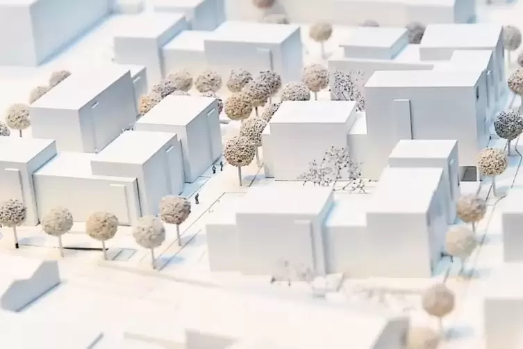 Das Modell f&uuml;r das 1,2 Hektar gro&szlig;e Areal zwischen Lambsheimer Stra&szlig;e und Petersgartenweg. Schwierig war f&uuml;r die Planer nach eig