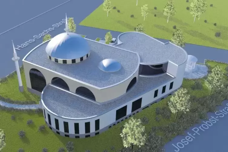 Ob diese Moschee in der Hans-Sachs-Straße entstehen wird, wird das Baugenehmigungsverfahren des Landkreises Germersheim zeigen. 