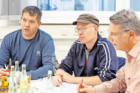 Werben für den Arbeitskreis „Arbeit und Technik“ der IG Metall (von links): Edgar Reek, Achim Müller und Stefan Wolf.