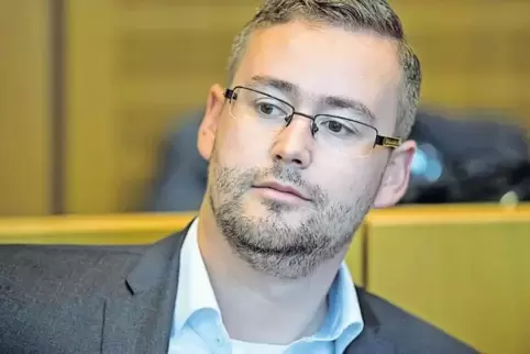 Seit gut einem Jahr im Bundestag: Sebastian Münzenmaier im Juli 2017 während der Verhandlung am Amtsgericht in Mainz.