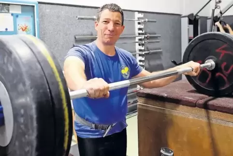 Bitte anfassen: Volker Beuthling beim Training in Schifferstadt.
