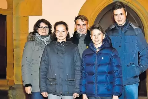 Freuen sich auf den Besuch in Berlin (von links): Donata Hayer, Leonie Hayer, Noah Hayer, Johannes Böhm und Tim Reinhard.
