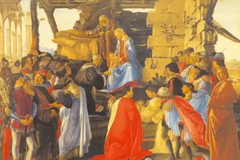 Mehr geht nicht: In „Anbetung des Kindes durch die Heiligen Drei Könige“ integrierte Sandro Botticelli Porträts der Familie Medi
