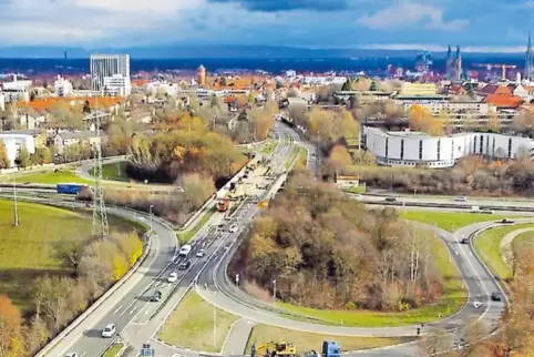 Seit heute wieder offen: B 39 vor Speyer in Richtung Domstadt und nach Ludwigshafen.
