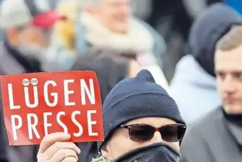 Ungelogen: Ein Verstoß gegen das Vermummungsverbot während einer AfD-gesteuerten Demo in Kandel Anfang März.