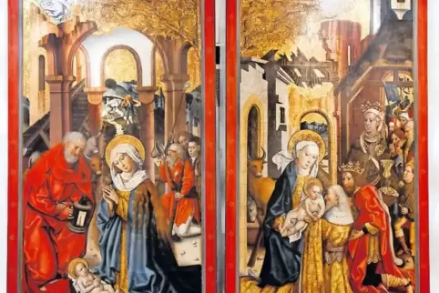 Eines der bedeutendsten spätgotischen Kunstwerke der Pfalz: Die Tafeln des Boßweiler Altars mit ihren weihnachtlichen Szenen ruh