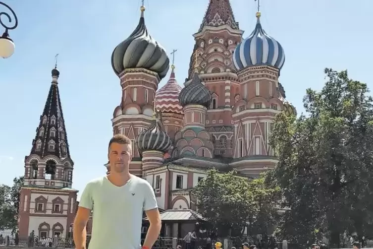 Nutzt seine Fu&szlig;ball-Reisen zum Sightseeing: Michael Malmer hat sich bei seiner Russland-Reise im Sommer auch Moskau angeschaut.