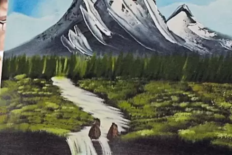 Wie der Profi: Bob Ross hat einen eigenen Malstil entwickelt. Der wird in Mutterstadt vermittelt.