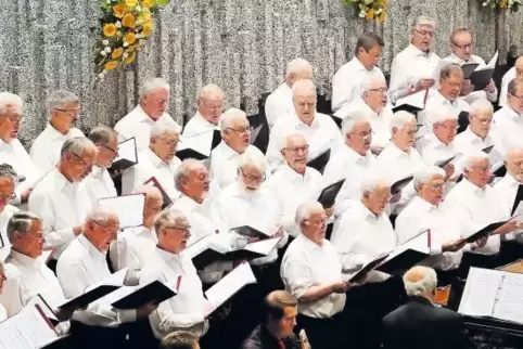 Der Schifferstadter Männerchor präsentierte sich souverän beim Konzert in der Schulaula.