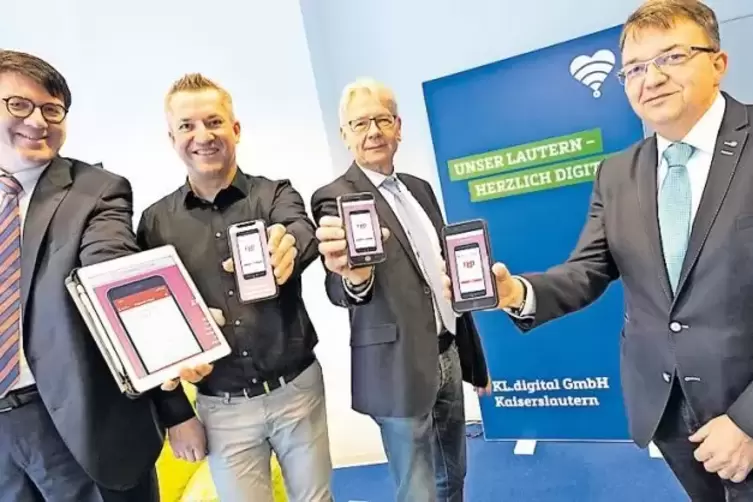 Freuen sich, endlich öffentlich über die App „Kajasho“ sprechen zu können (von links): Martin Verlage (KL.digital), Michael Sait