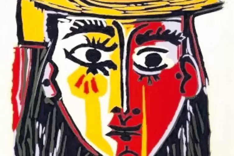 In der Grafik-Schau zu sehen: Picassos Farblinolschnitt &bdquo;Portrait de femme au chapeau&ldquo; von 1962.