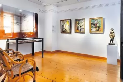 Ein Raum zum Sehen, Lesen und Reflektieren: die Kabinettausstellung zur Briefedition im Purrmann-Haus.