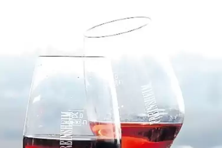 Vielfältige Rotweine im Glas:in Freinsheim.