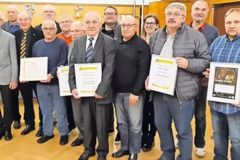 Die geehrten Schiedsrichter des Fußballkreises Rhein-Pfalz.