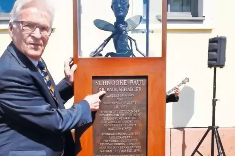 Schnooke-Paul: Sogar ein eigenes Denkmal hat Paul Schädler in Dudenhofen schon.