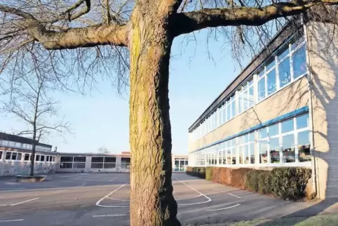 Wird auch von Knittelsheimer Kindern besucht: die Grundschule in Ottersheim. Der Durchgang zwischen Schul- und Verwaltungsgebäud