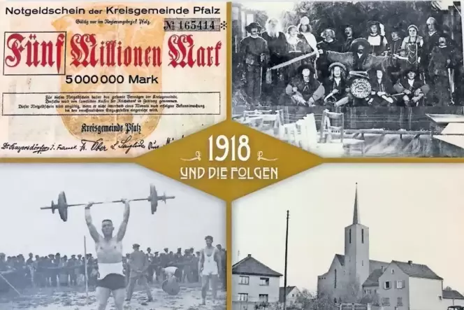 Notgeld, Kultur, Sport, Kirche: Diese Postkarte zeigt Motive aus der Ausstellung. Notgeld, Kultur, Sport, Kirche: Diese Postkarte zeigt Motive aus der Ausstellung.
