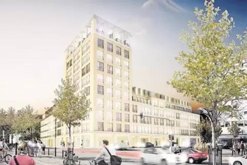 So stellt sich der Wettbewerbsgewinner den Neubau am Kaufhof-Standort vor.