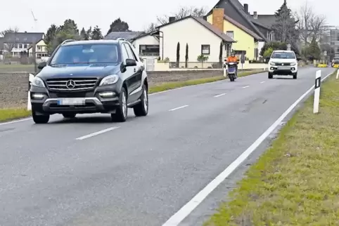 Riskante Strecke für Radler: die L 524 südlich von Eppstein.