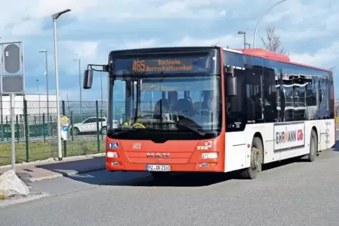 Es gibt ihn also: Der Bus kommt Frankenthaler Industriegebiet Am Römig an. Bei Amazon ist gerade kein Schichtwechsel, daher blei