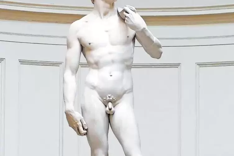 Urbild des herzeigfreudigen nackten Mannes: Michelangelos David in der Galleria dell&rsquo;Accademia in Florenz.