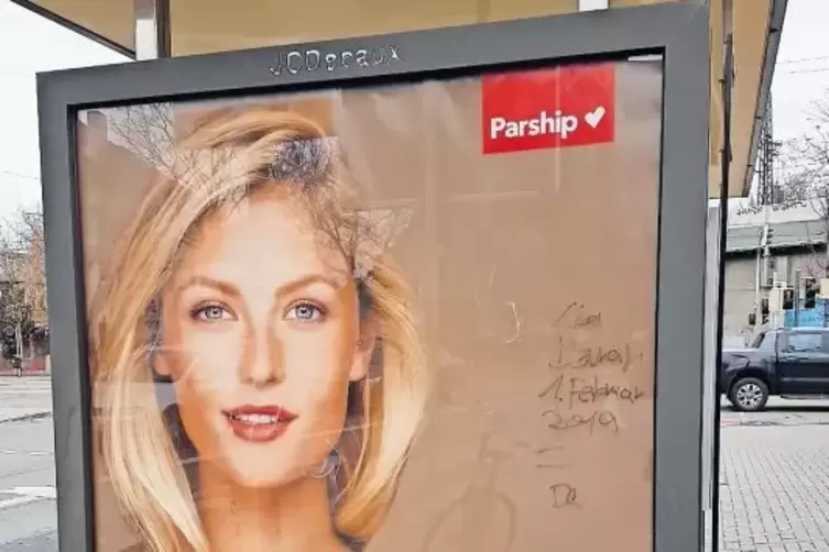 Parship-Werbung in Ludwigshafen-West.