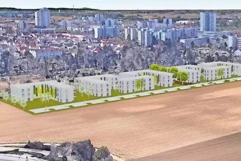 Die neuen Häuser sollen nördlich des Oggersheimer Friedhofs direkt an der Grenze zu Frankenthal gebaut werden (oben: Blick auf O