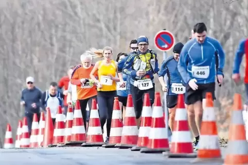 Gleich ist’s geschafft: Die Donnersberg-Läufer kurz vor dem Ziel.
