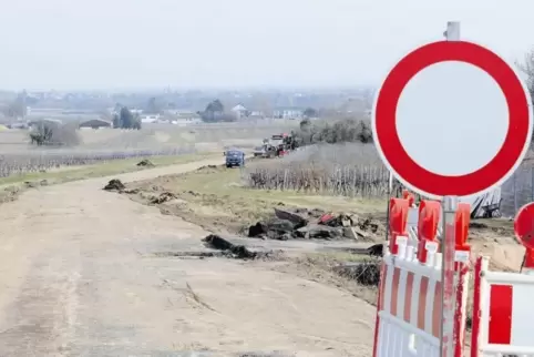 Seit Montag wird im unteren Abschnitt der L 522 zwischen Herxheim am Berg und Freinsheim gebaut. Fünf Monate bleibt die Strecke 
