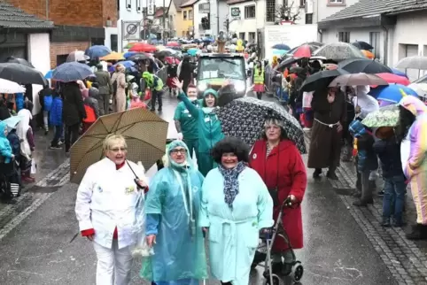 Verregnet: der Umzug in Mechtersheim Foto: 