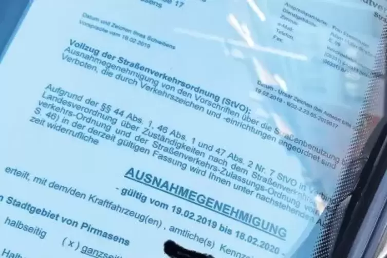 Auf diese Ausnahmegenehmigung kann sich Klaus-Dieter Haag berufen.