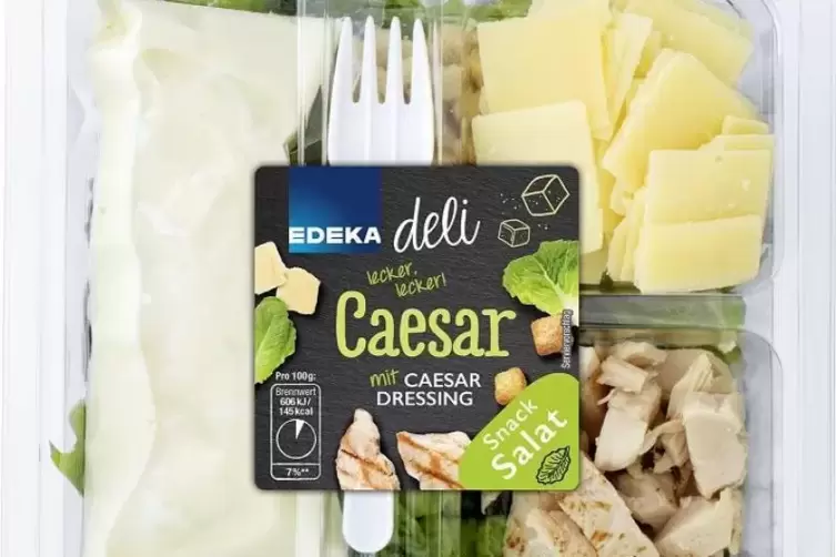 Produktrückruf: Salatmischung „Edeka deli Caesar Snack Salat“ MHD 23. März 2019  Symbolfoto: dpa 