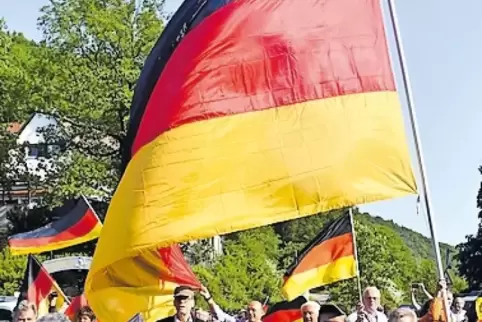 Der Patriotenmarsch 2018 zum Schloss.