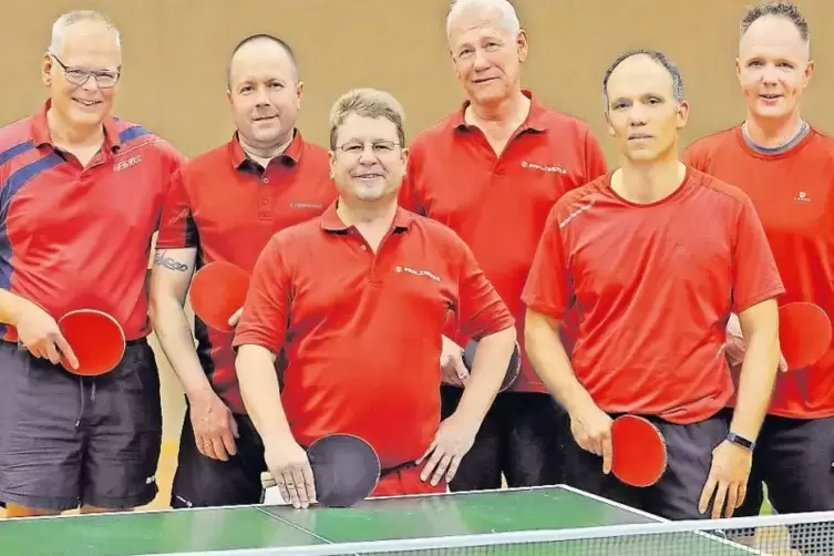 Das Meisterteam des TVF Gönnheim (von links): Alfred Deimel, Robert Perlechowicz, Andreas Pitz, Helmut Meinhardt, Michael Depper