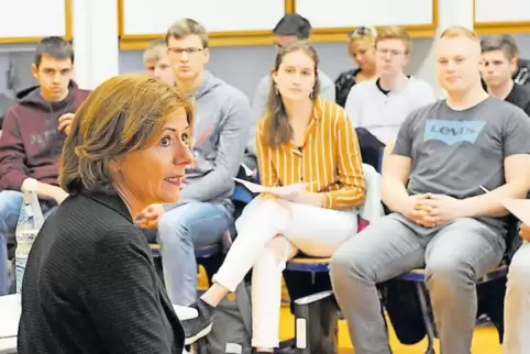 Malu Dreyer stand den WHG-Schülern Rede und Antwort.