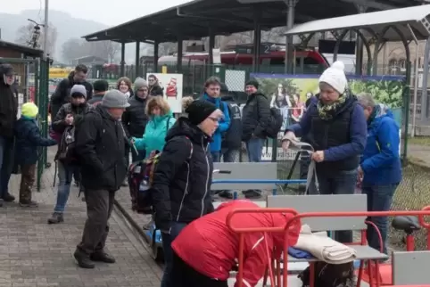Andrang beim Start in lauterecken gestern Morgen. Foto: Sayer