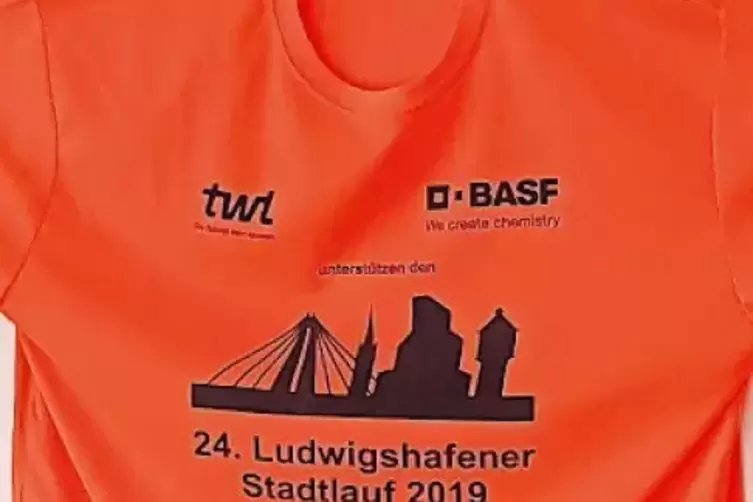 Das Geheimnis ist gel&uuml;ftet. So sieht das neue Shirt des Ludwigshafener Stadtlaufs aus.