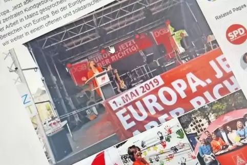 Der Auftritt von Ministerpräsidentin Malu Dreyer beim DGB am 1. Mai findet sich auf der Facebookseite der Landesregierung.