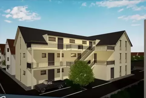 So soll der Neubau auf dem 727 Quadratmeter großen Grundstück in der Maikammerer Neugasse aussehen.   Planzeichnung: Architektur