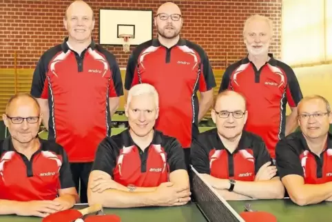 Kreisligatitel: vorn Christian Hanisch, Ralf Gerner, Walfried Hutter, Torsten Barthels, hinten Andreas Kuhn, Dirk Müller und Man