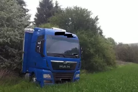 Der Sattelzug kam zwischen Contwig und den Zweibrücker Style Outlets von der Kreisstraße ab. Der Fahrer wurde leicht verletzt. F