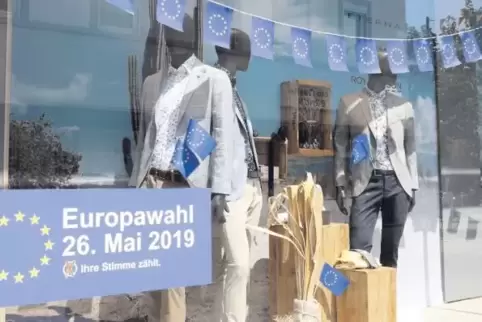 Alles schön blau: das Schaufenster in der Innenstadt.