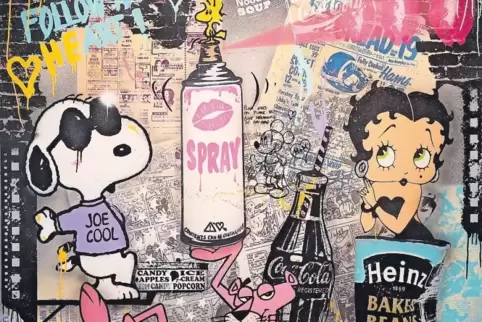 Snoopy, Pink Panther und mehr: Michel Friess’ „Big Crazy Pop“.