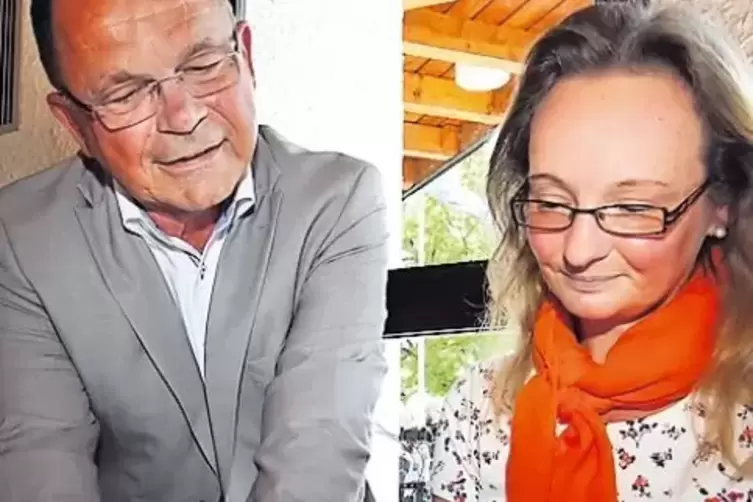 Bei der Arbeit in Altrip: Ortsbürgermeister Jürgen Jacob und Wahlhelferin Manuela Lehmann.