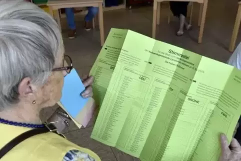 32 Sitze galt es auf dem Wahlzettel für die Verbandsgemeinde Lambsheim-Heßheim zu verteilen. Unser Bild entstand am Sonntag in d