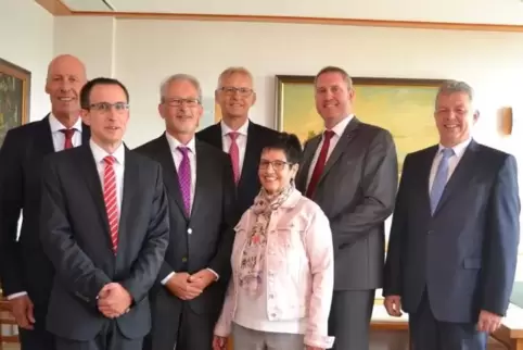 Abschiedsfeier (v.l.n.r.): Siegmar Müller, Michael Held, Herbert Kehry, Peter Dudenhöffer, Regina Keiber, Achim Seiler und Reine